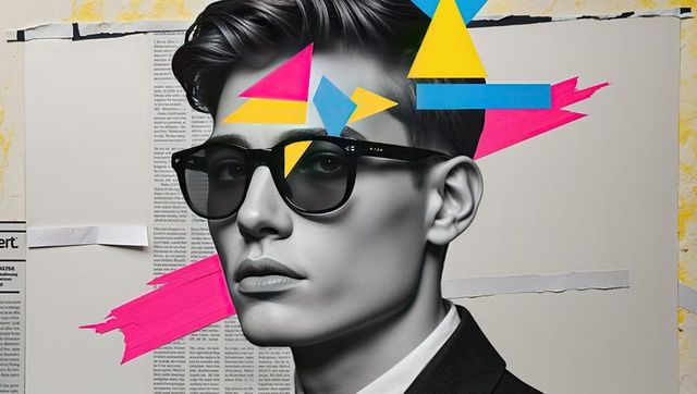 Abstract Fashion Forward Concept with Geometric Art