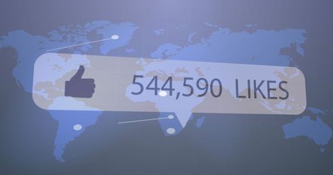Global Social Media Likes Increase on Digital World Map - Download Free Stock Images Pikwizard.com