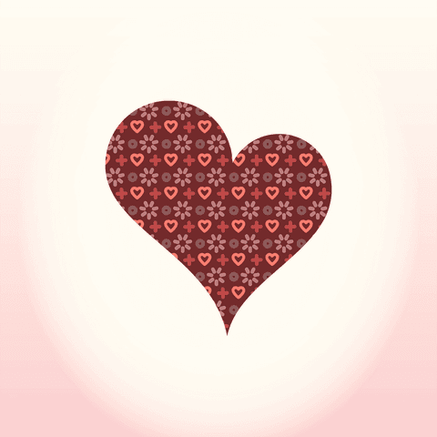 Transparent Heart Shape with Floral Patterns Vector Design