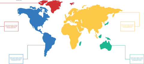 Colorful Transparent World Map with Infographic Design Elements - Download Free Stock Videos Pikwizard.com