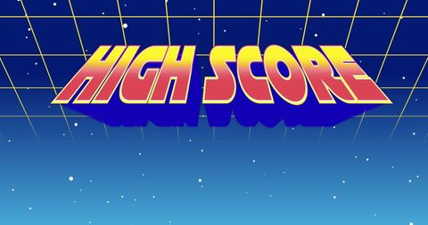 high score typographic design with retro 3d effect - Download Free Stock Images Pikwizard.com