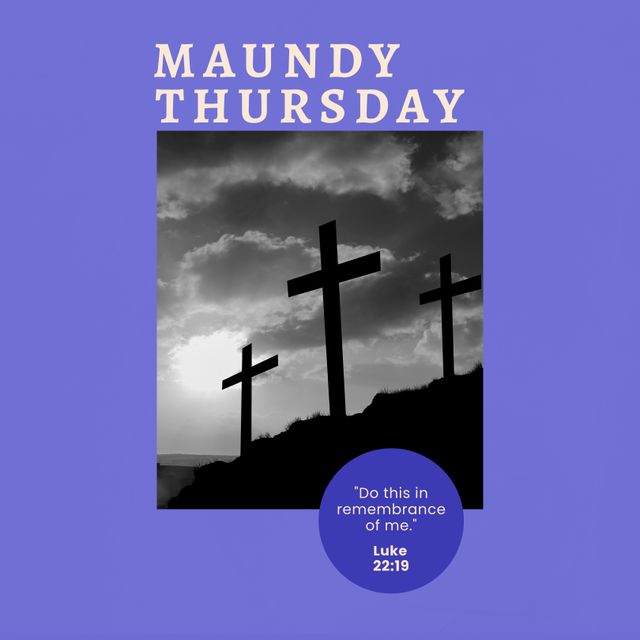 Maundy Thursday Banner with Crosses and Sky Background - Download Free Stock Templates Pikwizard.com