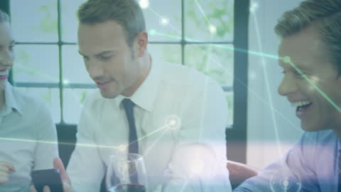 Business Team Engaging with Virtual Network Technology