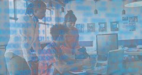 Innovative teamwork and collaboration in modern office