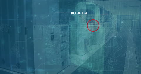 Cyber Security Animation Over Server Room Environment