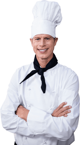 Happy Male Chef Standing Confidently - Transparent Background - Download Free Stock Videos Pikwizard.com