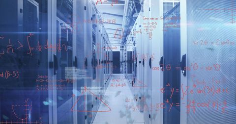 Data Stream Overlay on High-Tech Server Room - Download Free Stock Images Pikwizard.com