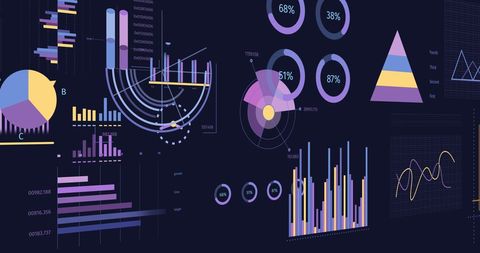 Abstract Interface Displaying Colorful Data Visualizations - Download Free Stock Images Pikwizard.com