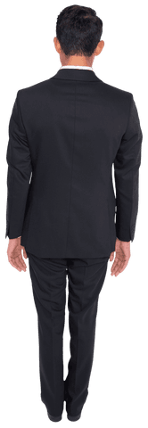 Transparent Background: Businessman Facing Away in Suit