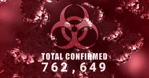 Biohazard Symbol Against Covid-19 Virus Background with Rising Numbers - Download Free Stock Images Pikwizard.com