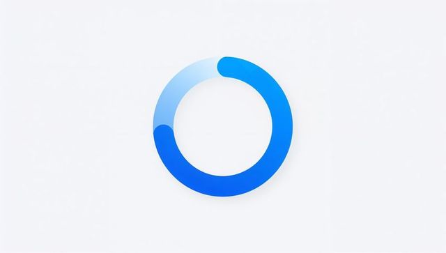 Blue gradient circular progress ring with top-right gap and soft drop shadow