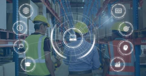 Supervising Warehouse Team Using Digital HUD for Inventory Management and Worker Safety