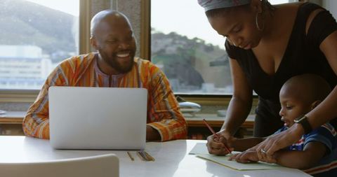 Family Bonding Home Activity Drawing Together