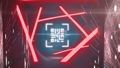 Glowing QR Code in Neon Red Tunnel