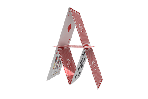 transparent strategically built playing card house - Download Free Stock Videos Pikwizard.com