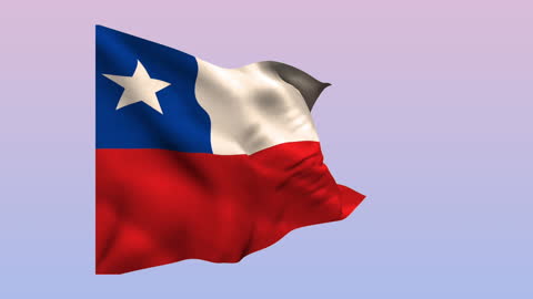 Waving Flag of Chile on Gradient Background