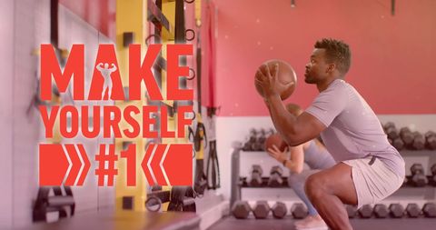 Focused Diverse Individuals Exercising in Modern Gym Environment