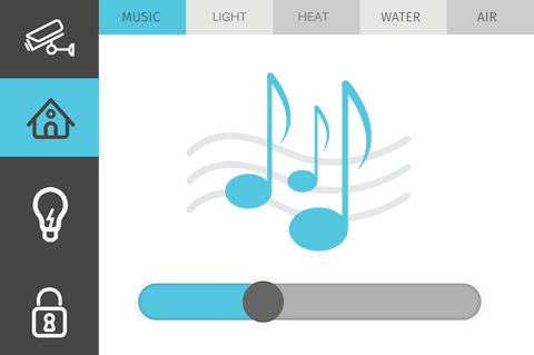 intelligent house interface with music control transparent - Download Free Stock Videos Pikwizard.com