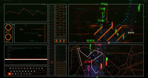 Futuristic Data Visualization with Tech Interface