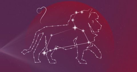 Illuminated leo constellation against cosmic backdrop