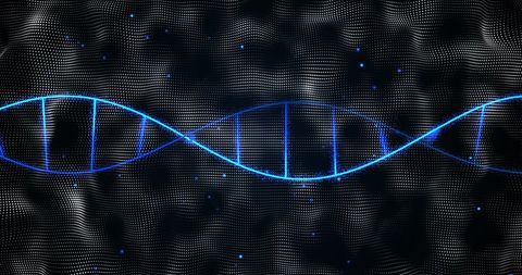 Glowing DNA Strand Against Digital Binary Background - Download Free Stock Images Pikwizard.com