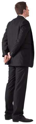 Businessman in Suit Thinking on Transparent Background PNG