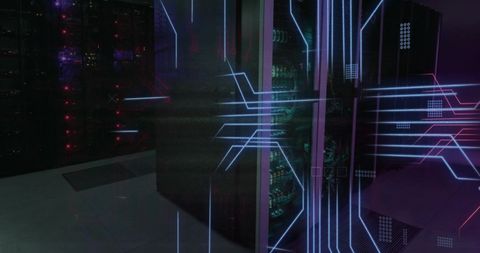 Digital Data Networks in an Advanced Server Room - Download Free Stock Images Pikwizard.com