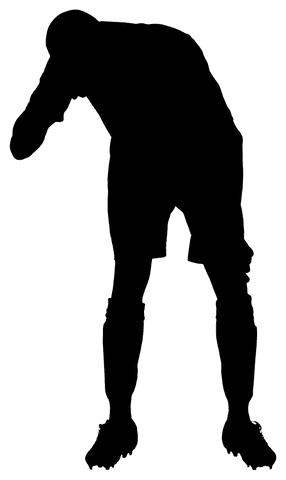 Transparent Silhouette of Male Football Player Performing Action