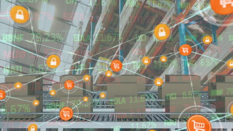 Digital Network Connecting Warehouse and Stock Market Data