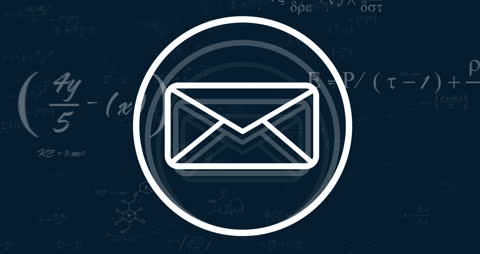 Email Icon with Mathematical Data Processing Elements