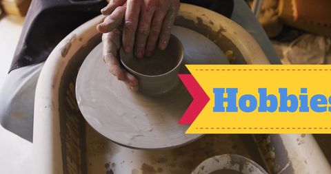 Woman crafting pottery highlights creative hobbies