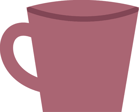 Minimalist rose mug with transparent background for digital art projects