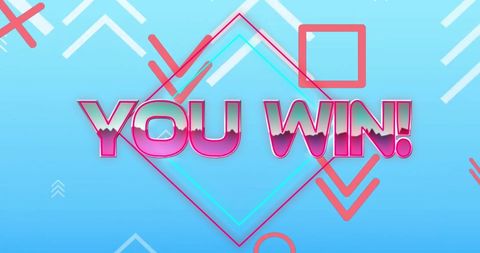 You Win Bright Display with Geometric Background