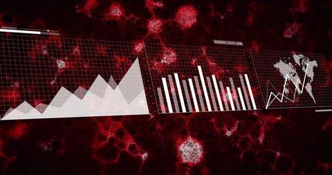 Digital analytics dashboard with global health data visualization
