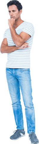 Transparent Thoughtful Man Standing in Casual Clothing - Download Free Stock Videos Pikwizard.com