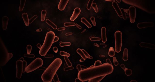 Red Bacteria Floating in Dark Background, Microbiology Study - Download Free Stock Images Pikwizard.com