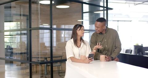 Business Colleagues Engaging in Workplace Discussion