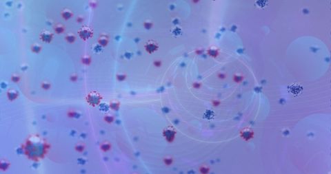 Digital interface of coronavirus microbiology in abstract motion