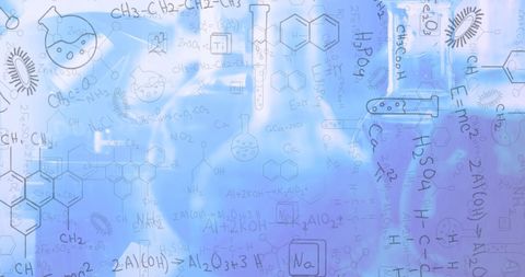 Abstract Chemical Structures with Various Math Equations - Download Free Stock Images Pikwizard.com