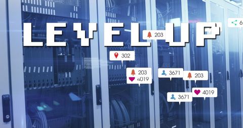 Level Up Technology with Social Media Analytics Overlay - Download Free Stock Images Pikwizard.com