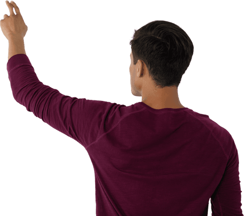 Transparent Back View of Man Touching Virtual Screen Interface - Download Free Stock Videos Pikwizard.com