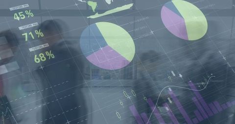 Financial Data Analysis With Overlay On Team In Modern Workspace