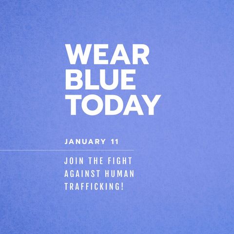 wear blue today for human trafficking awareness - Download Free Stock Templates Pikwizard.com