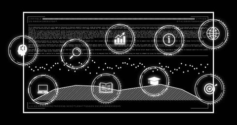 Futuristic Data Analytics Interface with Technology Icons - Download Free Stock Images Pikwizard.com