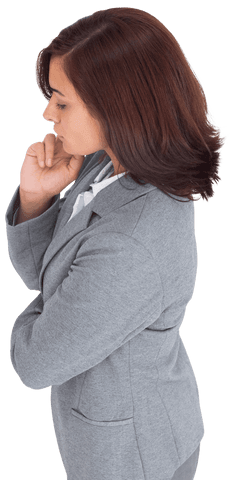 Focused Hispanic Businesswoman Isolated Transparent Background