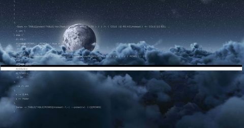 Mystical Moon and Clouds with Floating Code - Download Free Stock Images Pikwizard.com