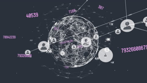 Digital Globe and Connected Network with Data Visualization