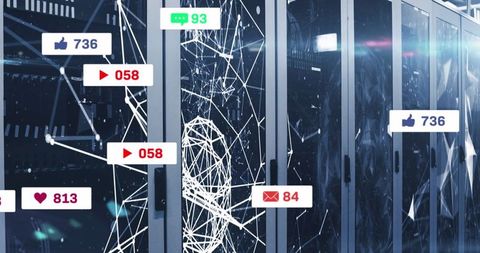 Social media data flow over computer servers