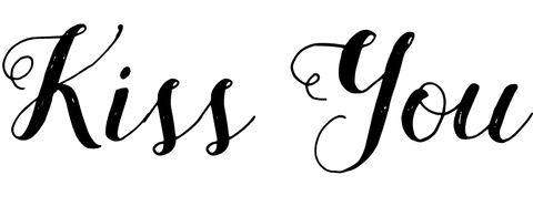 Romantic kiss you text on transparent background