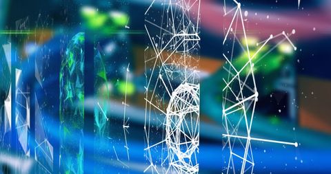 Futuristic Plexus Network on Colorful Background